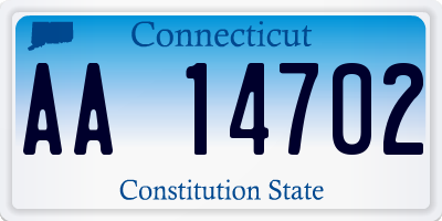 CT license plate AA14702