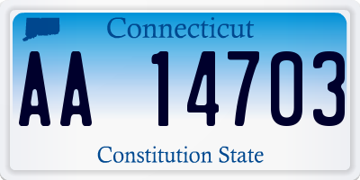 CT license plate AA14703