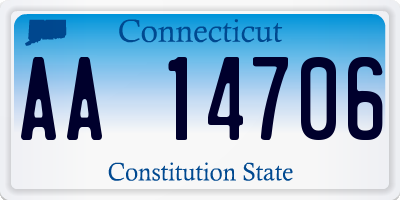 CT license plate AA14706