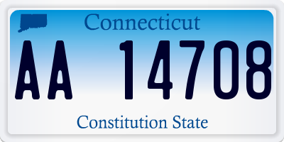 CT license plate AA14708