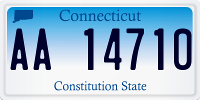 CT license plate AA14710