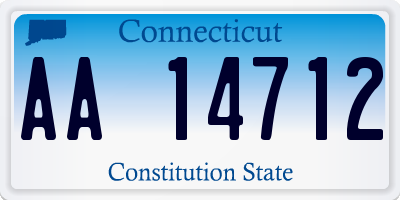 CT license plate AA14712