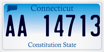 CT license plate AA14713