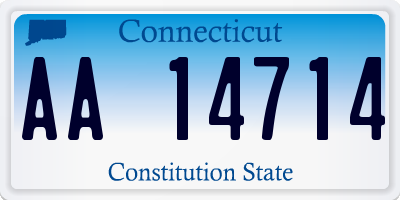 CT license plate AA14714