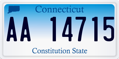 CT license plate AA14715