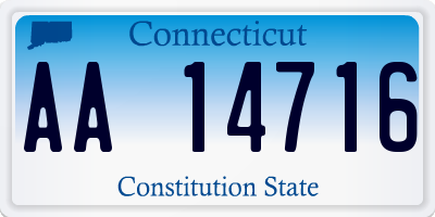 CT license plate AA14716