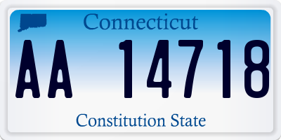 CT license plate AA14718