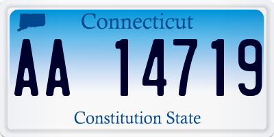 CT license plate AA14719