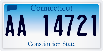 CT license plate AA14721