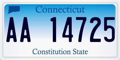 CT license plate AA14725