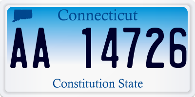 CT license plate AA14726