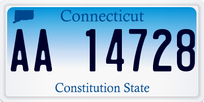 CT license plate AA14728