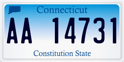 CT license plate AA14731