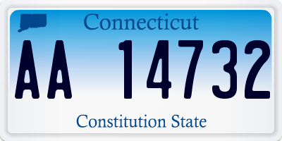 CT license plate AA14732