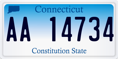 CT license plate AA14734