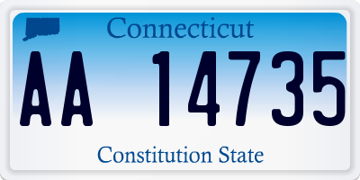 CT license plate AA14735