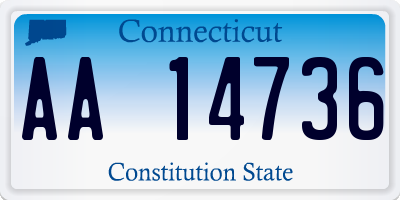 CT license plate AA14736