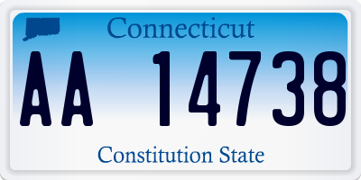 CT license plate AA14738