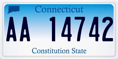 CT license plate AA14742