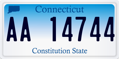 CT license plate AA14744