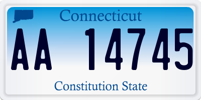 CT license plate AA14745