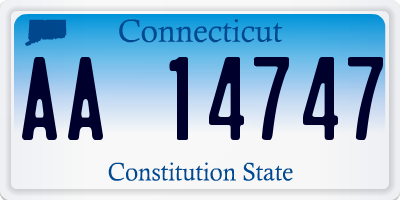 CT license plate AA14747