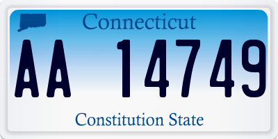 CT license plate AA14749