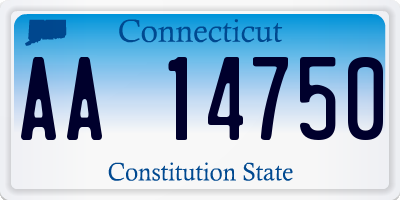 CT license plate AA14750