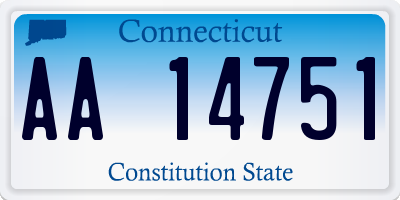 CT license plate AA14751