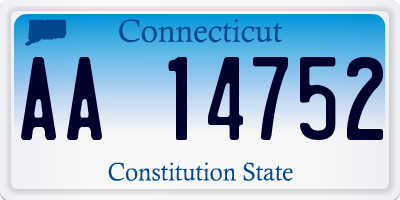 CT license plate AA14752