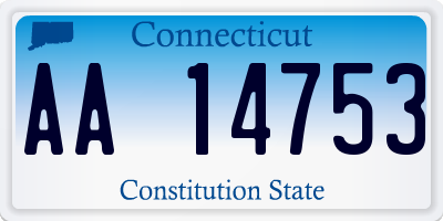 CT license plate AA14753