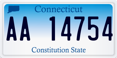 CT license plate AA14754