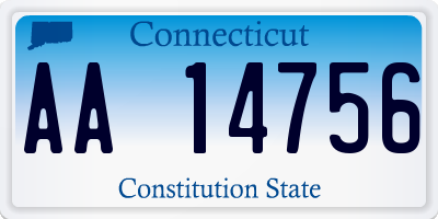 CT license plate AA14756