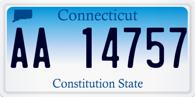 CT license plate AA14757