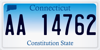 CT license plate AA14762