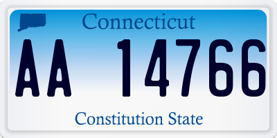 CT license plate AA14766