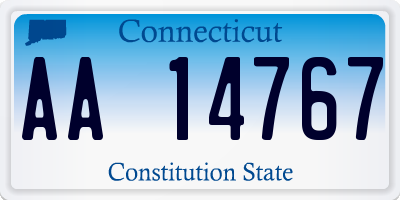 CT license plate AA14767