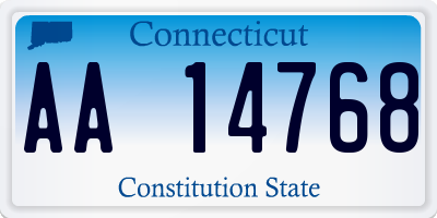 CT license plate AA14768