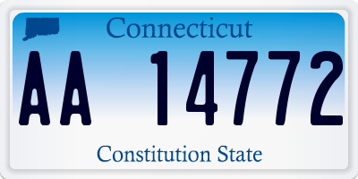 CT license plate AA14772