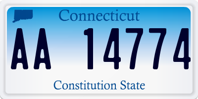 CT license plate AA14774