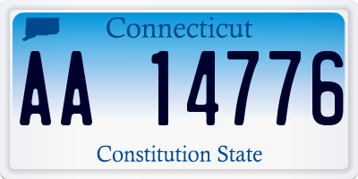 CT license plate AA14776