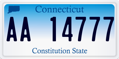 CT license plate AA14777