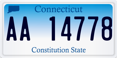 CT license plate AA14778