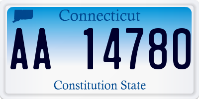 CT license plate AA14780