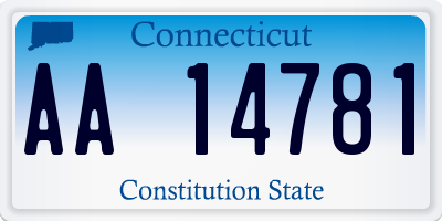 CT license plate AA14781