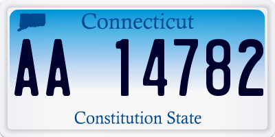 CT license plate AA14782