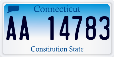 CT license plate AA14783