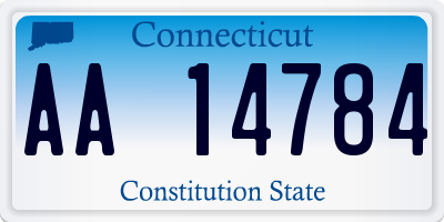 CT license plate AA14784