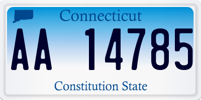 CT license plate AA14785