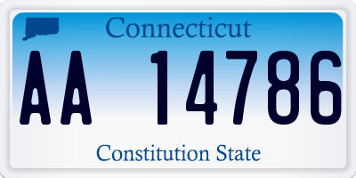 CT license plate AA14786